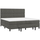  Krevet s oprugama i madracem tamnosivi 200x200 cm baršunasti | shoptok.hr