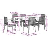  7-dijelni vrtni blagovaonski set od poliratana s jastucima bež 160 x 80 x 74 cm | shoptok.hr