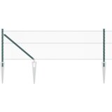 vidaXL Hexagon Fence Zelena 0.6x100 m Kovina, Ograjne stebričke s konico 13 kos Ø32 mm 80 cm Galvanizirana kovina | Shoptok.si