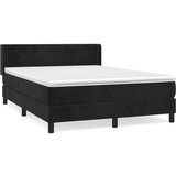 vidaXL Box spring posteljni z vzmetnico črn 140x190 cm žamet | Shoptok.si