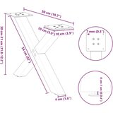  Noge za klubsko mizico v obliki črke X 2 kosa antracit 50 x (30-31) cm jeklo, (22123958) | Shoptok.si