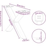  Noge za stolić u obliku slova X 2 kom antracit 50x(30-31) cm | shoptok.hr