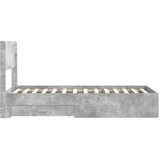  Okvir za krevet s pohranom i uzglavljem Betonska siva - Betonska siva 100 x 200 cm | shoptok.hr