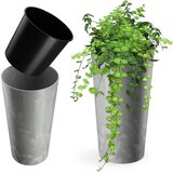 KADAX cvetlični lonec 26 cm pokrov z vložkom plastični cvetlični lonec siv, (5000353348) Cene
