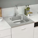  Sudoper s cjedilom srebrni 600 x 600 x 155 mm čelični | shoptok.hr