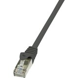 Logilink CP1023S RJ45 omrežni kabel\, Patch kabel CAT 5e F/UTP 0.50 m črna z zaščitnim zapornim zatičem 1 kos, (20415421) | Shoptok.si