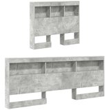  Krevet s policama Betonski sivi 75 x 190 cm Konstruirano drvo | shoptok.hr