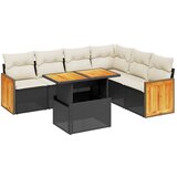  The Living Store Vrtna sedežna garnitura 7-delna z blazinami črn poli ratan - Vrtna Sedežna Garniture, (21461645) | Shoptok.si