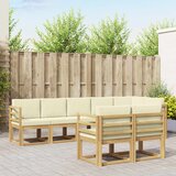  Set vanjskih sofa s jastukom 8 pcs Bijela i krem Poliester | shoptok.hr