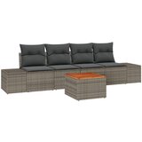 vidaXL 5-dijelni vrtni sofa set s jastucima siva polirattan akacija Cijene