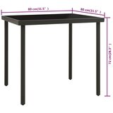  Vrtni blagovaonski stol antracit 80 x 80 x 72 cm staklo i čelik | shoptok.hr