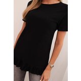 Kesi Women's blouse with a ruffle at the bottom black | shoptok.hr
