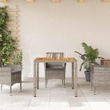  Vrtni stol s pločom od drva bagrema sivi 90x90x75 cm poliratana | shoptok.hr