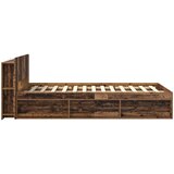  Okvir kreveta s pohranom s uzglavljem Staro drvo 120 x 190 cm | shoptok.hr