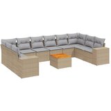Maison Chic Seti vrtnega pohištva - Vrtna garnitura - Vrtni pohištvo set 11-delna z blazinami bež poli ratan, (21811242) | Shoptok.si