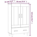 Visoka omarica betonsko siva 70x31x115 cm konstruiran les, (20654673) | Shoptok.si