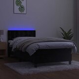  box spring s madracem LED crni 90x200 cm baršun | shoptok.hr