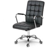 Janshop Črn usnjen pisarniški stol Benton, (21612090) | Shoptok.si
