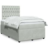 vidaXL Box spring postelja z vzmetnico svetlo siva 120x190 cm žamet | Shoptok.si