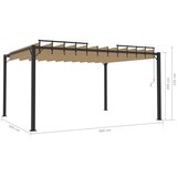  Sjenica s rešetkastim krovom 3x4 m smeđe-siva tkanina/aluminij | shoptok.hr
