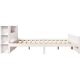 vidaXL Knjižna postelja brez ležišča bela 140x190 cm trdna borovina | Shoptok.si