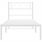  Metalni okvir za krevet s uzglavljem bijeli 90 x 190 cm | shoptok.hr