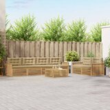  Set vanjskih sofa 7 kom. Bijela i bež Čvrsto drvo akacije | Shoptok.si