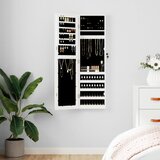 vidaXL Zidni ormarić za nakit s ogledalom bijeli 30 x 8 5 x 106 cm Cijene