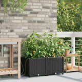  Vrtna saksija 2 pcs Crna 80 x 40 x 37,5 cm Plastika | Eponuda.com