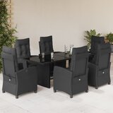  The Living Store Vrtna jedilna garnitura 7-delna z blazinami črna poli ratan - Vrtna Jedilna Garnitura, (21481467) | Shoptok.si