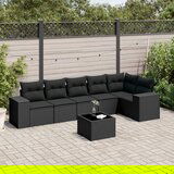 vidaXL 7-dijelni set vrtnih sofa od poliratana s jastucima crni | shoptok.hr
