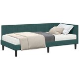 vidaXL Kotna postelja z vzmetnico Temno zelena 90 x 200 cm Žamet | Shoptok.si