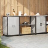  Kuhinjski set za pohranu 3 pcs Srebrna 210 x 50 x 92 cm | shoptok.hr