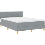 vidaXL Škatlasta postelja z vzmetnico svetlo siva 140x190 cm Tkanina Cene