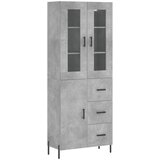  The Living Store Visoka komoda betonsko siva 69,5x34x180 cm inženirski les - Visoka Omara, (21441976) | Shoptok.si