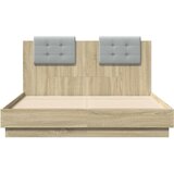  Okvir za krevet s uzglavljem boja hrasta 120x190 cm drveni | shoptok.hr