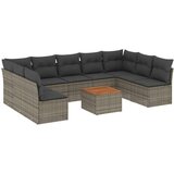  10-dijelni set vrtnih sofa od poliratana s jastucima sivi | shoptok.hr
