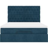  Ottoman krevet s madracima i LED diodama tamnoplavi 140x200 cm baršun | shoptok.hr