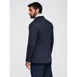 Ombre Men's knitted jacket with a fitted cut - navy blue | Shoptok.si