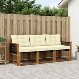  Set vanjskih sofa 3 kom. Prirodna i krem | shoptok.hr