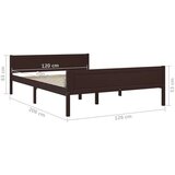  Za krevet od masivne borovine tamnosmeđi 120 x 200 cm | shoptok.hr
