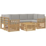  Set vanjskih sofa 7 kom. Bijela i svjetlosiva Poliester | shoptok.hr