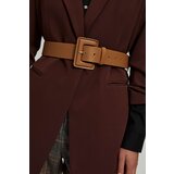 Marisse Wide Dark Beige Belt | shoptok.hr