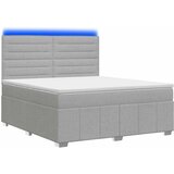  LED okvir za krevet s madracem Svjetlosiva 140 x 190 cm Tkanina | shoptok.hr