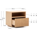 Kave Home Nočna omarica v hrastovem dekorju v naravni barvi Helvine – | Shoptok.si