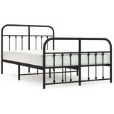 vidaXL Kovinski posteljni okvir z vzglavjem in vznožjem črn 120x200 cm | Shoptok.si