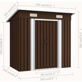 vidaXL Vrtna kućica za pohranu smeđa 194 x 121 x 181 cm čelična | shoptok.hr