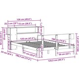  Knjižna postelja brez vzmetnice bela 120x190 cm trdna borovina | Shoptok.si
