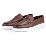 Ducavelli Trim Genuine Leather Men's Casual Shoes. Loafers, Lightweight Shoes, Summer Shoes Brown. Cene