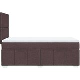 VidaXL Krevet s oprugama i madracem tamnosmeđi 80x200 cm od tkanine Slike